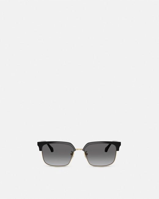 Versace White Signature Low-Bridge Squared Sunglasses for men