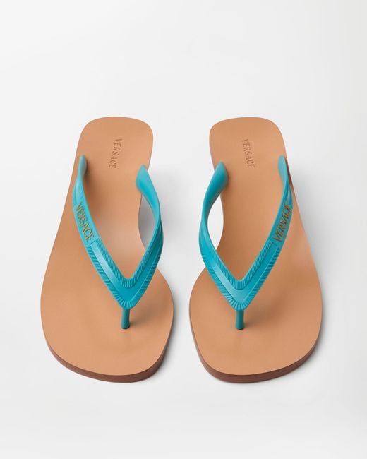 Versace White Sophie Rubber Thong Sandals Mm