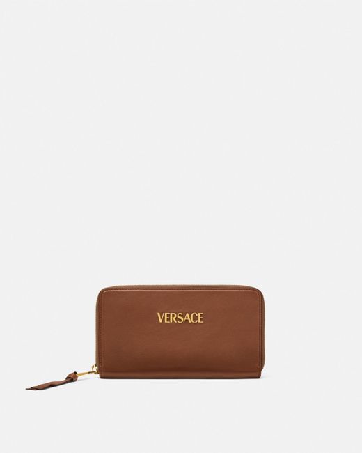 Tag Portefeuille En Cuir Nappa Versace en coloris Brown