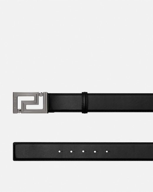 Versace White Greca Leather Belt 1.6" for men