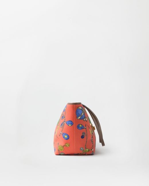 Versace White Vivian Printed Small Canvas Tote