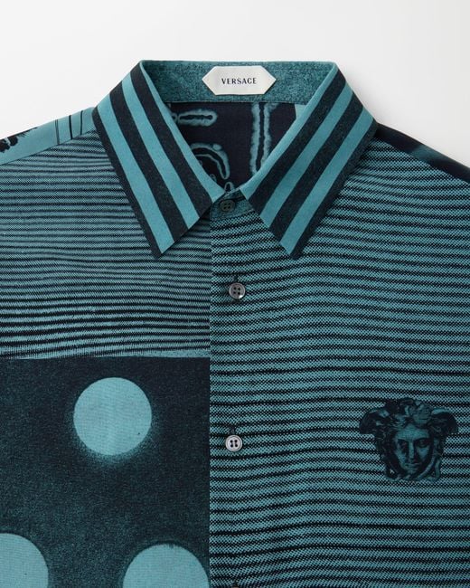 Camicia Regular di Versace in Blue da Uomo