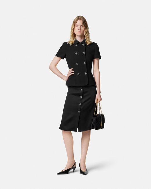 Versace Black Satin Skirt