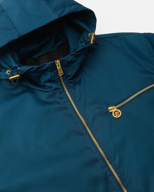 Versace Blue Nylon Windbreaker Jacket for men