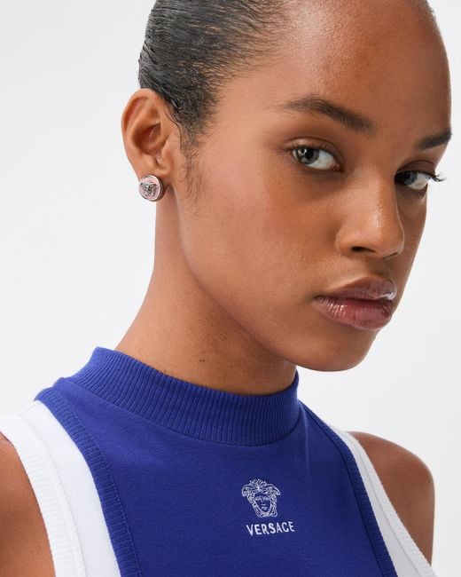 Versace White Medusa Earrings