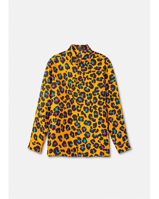 Versace Silk Daisy Leopard Shirt for Men | Lyst