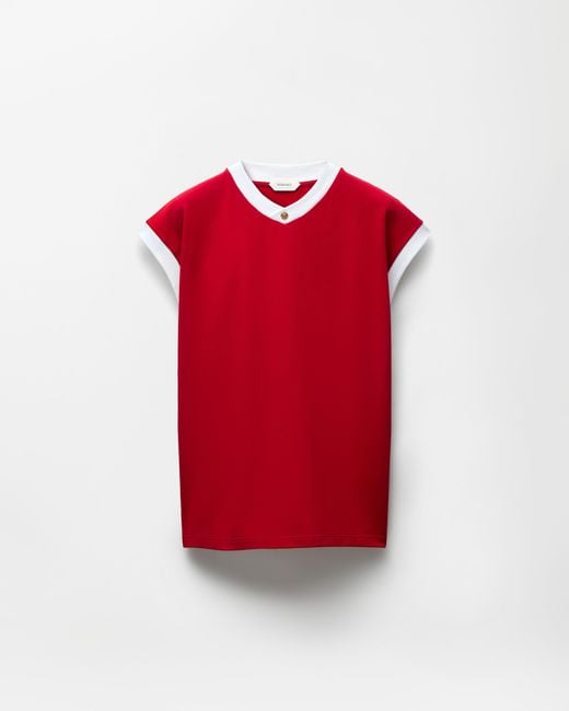 Versace Red Stretch Cotton-Jersey Slim T-Shirt for men