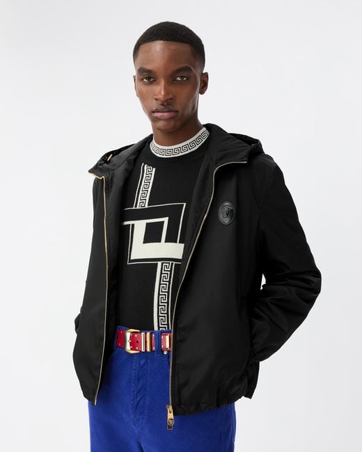 Versace Black Technical Twill Blouson for men