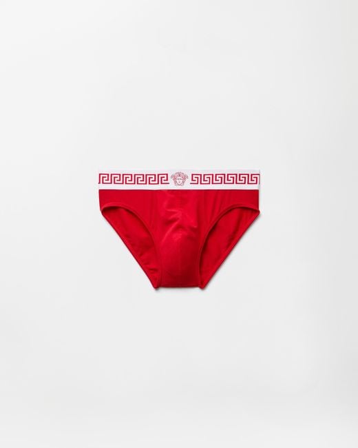 Versace Red Cotton-Jersey Briefs for men