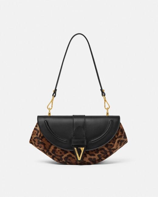 Versace White Cheetah Virtus Shoulder Bag