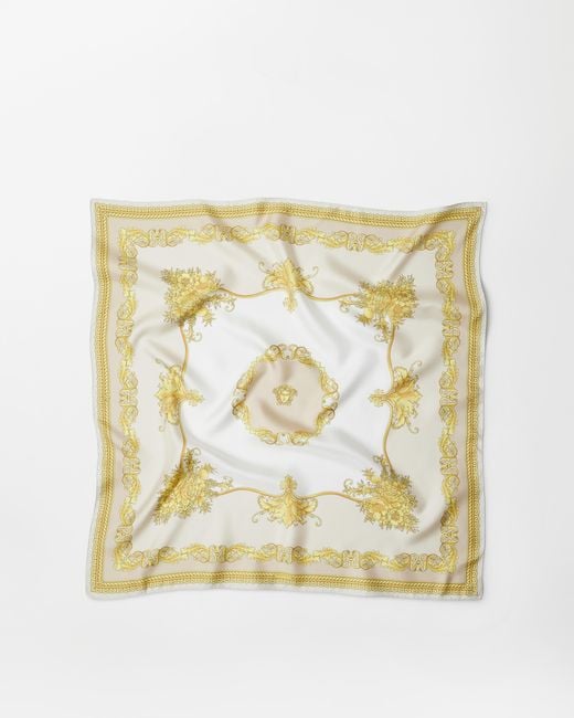 Versace Metallic Printed Silk Twill Scarf 90 Cm