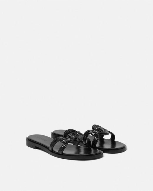 Versace White Medusa '95 Patent Flat Sandals