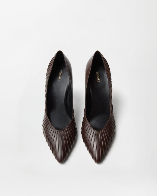 Versace White Gianni Leather Pumps 90 Mm