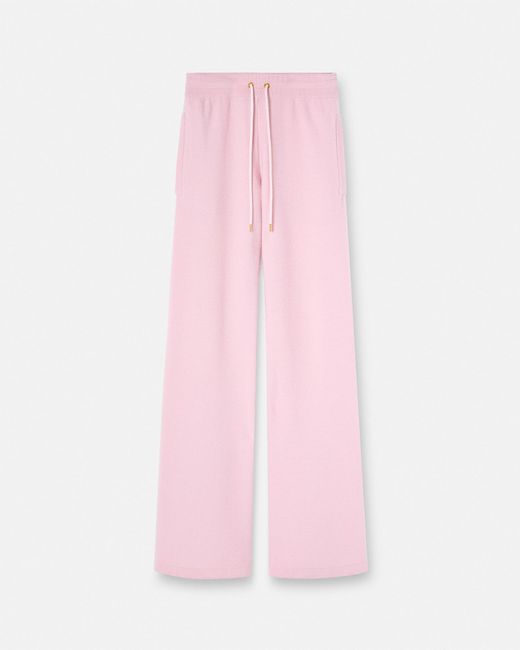 Versace Pink Wool-blend Flared Towel Pants