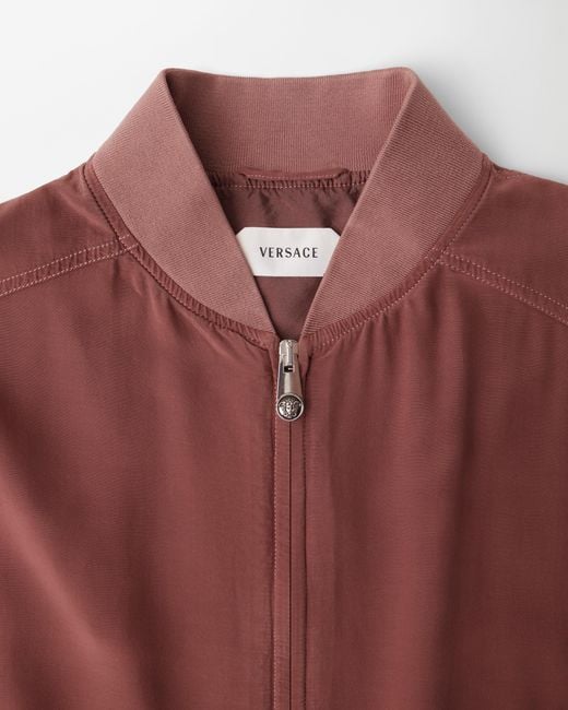 Versace Red Silk-Poplin Zip Blouson for men