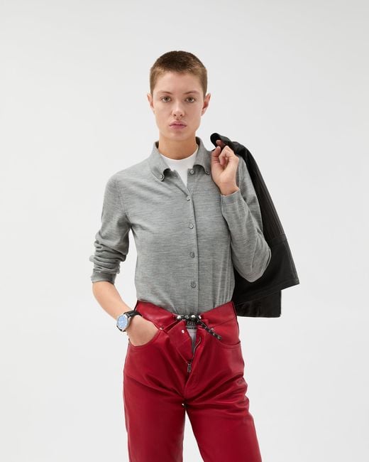 Versace Gray Embroidered Wool Knit Cardigan