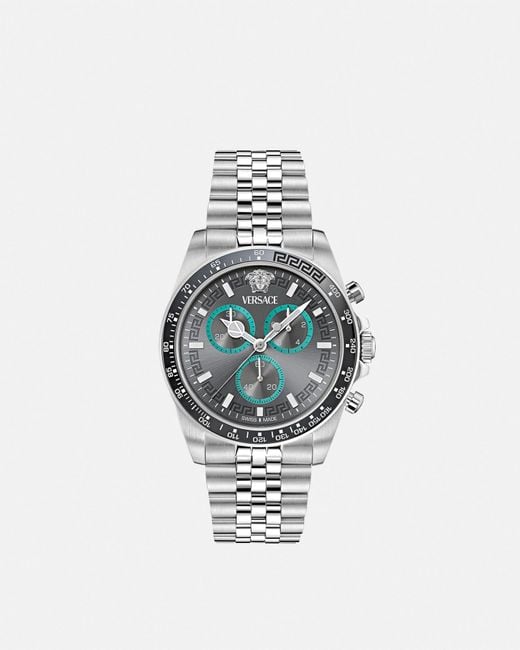 Orologio Greca Chrono Wave di Versace in White da Uomo