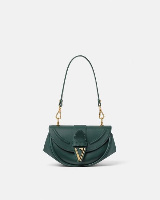 Versace White Virtus Small Leather Shoulder Bag