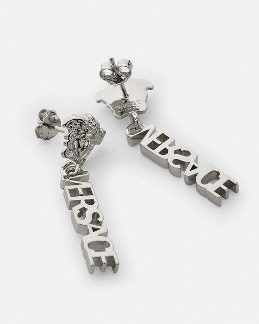 Pendientes Largos De Versace de color White