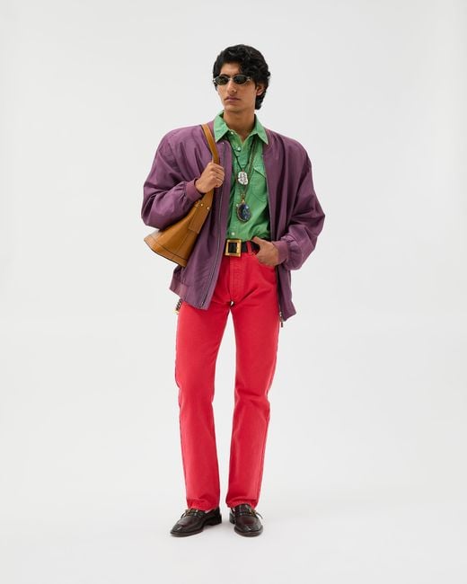 Versace Red Straight Jeans for men