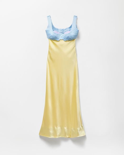 Versace Yellow Silk Cady Satin Gown