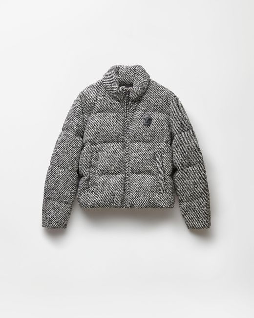 Versace Gray Wool Bouclé Padded Jacket