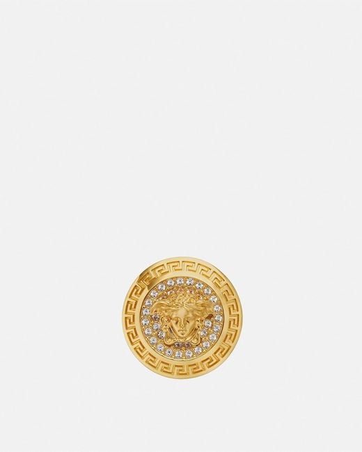 Versace Metallic Medusa Crystal Ring