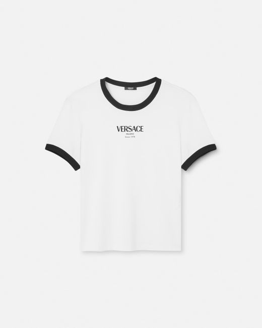 Versace White Stretch Viscose-Jersey T-Shirt