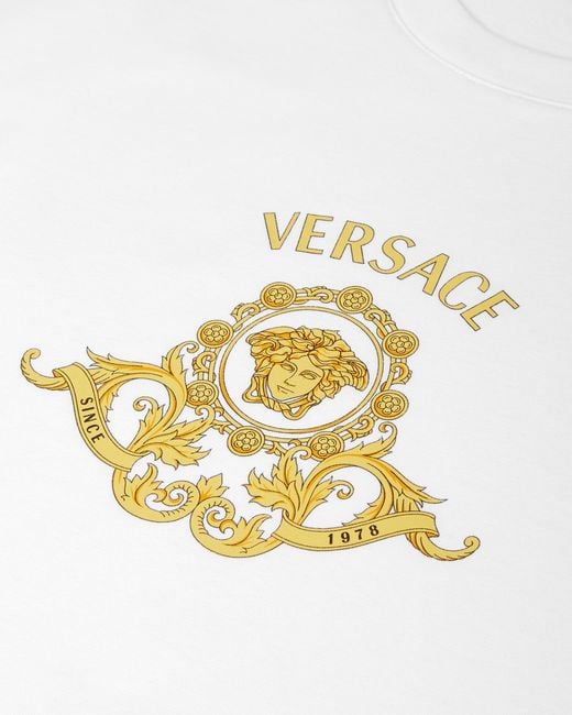 Versace White Printed Cotton-Jersey Slim T-Shirt for men