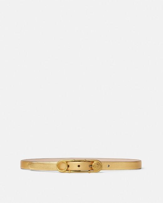 Versace Natural Safety Pin Metallic Belt 2 Cm
