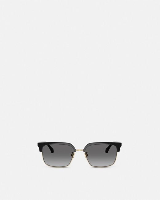 Versace White Signature Low-Bridge Squared Sunglasses for men
