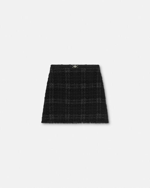 Versace Black Tweed Cotton Mini Skirt