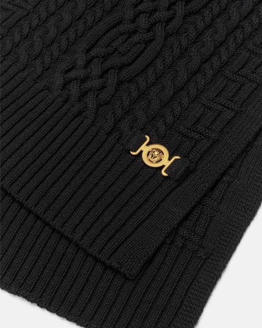 Versace White Wool Knit Scarf for men