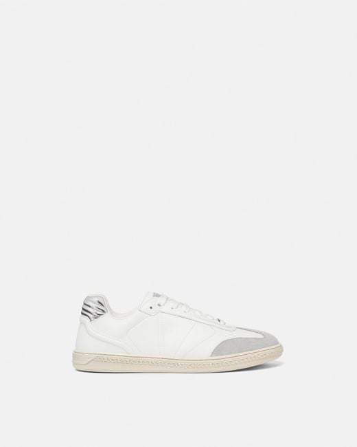 Versace White Greca Court Sneakers for men