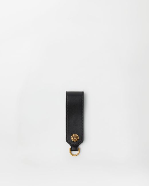 Versace White Emblème Leather Keychain