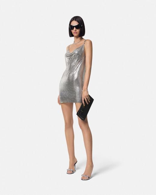 Versace Gray Cocktail Dress