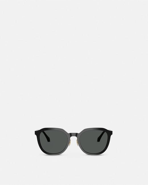 Versace White Signature Low-Bridge Sunglasses