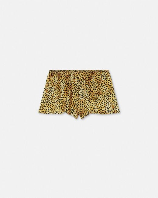 Versace Natural Cheetah Allover Silk Pyjama Shorts