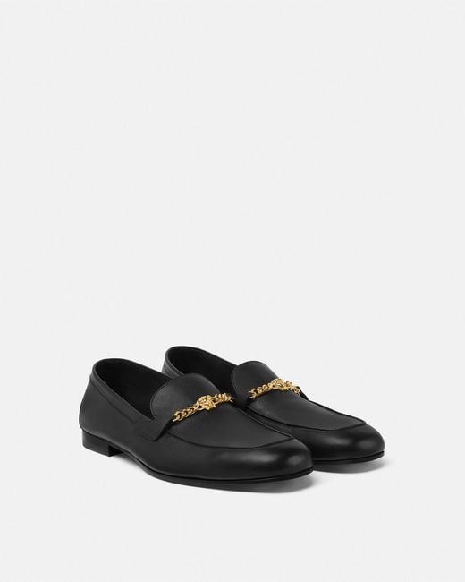 Versace White Medusa Leather Loafers for men