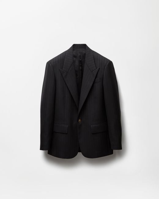 Versace Black Jacquard Wool Blazer for men