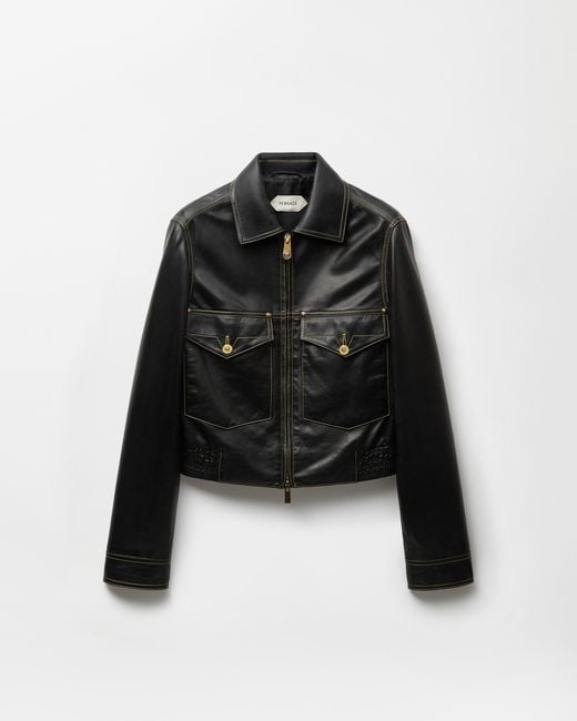 Versace Black Nappa Blouson