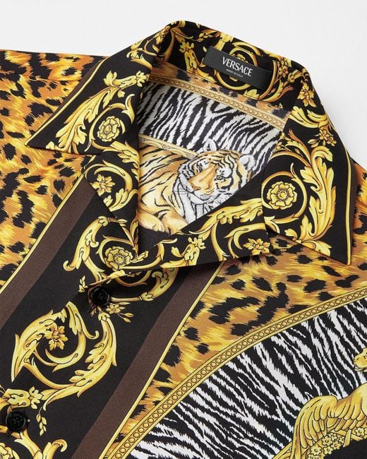 Versace Yellow Short Sleeve Shirts for men
