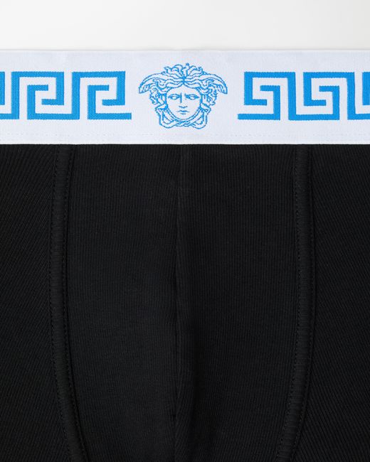 Versace Black Ribbed Cotton Trunks for men