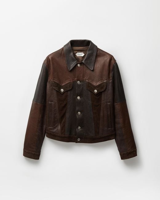 Versace Brown Leather Blouson for men