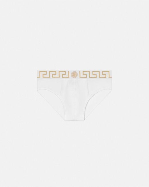 Versace White Slip À Bordure Greca for men