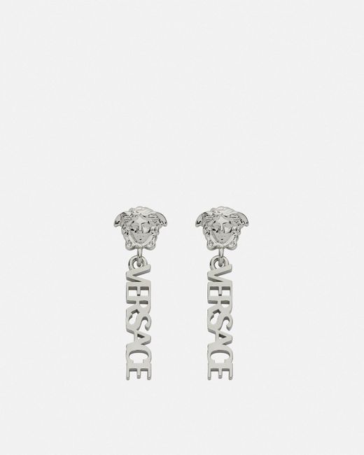 Pendientes Largos De Versace de color White