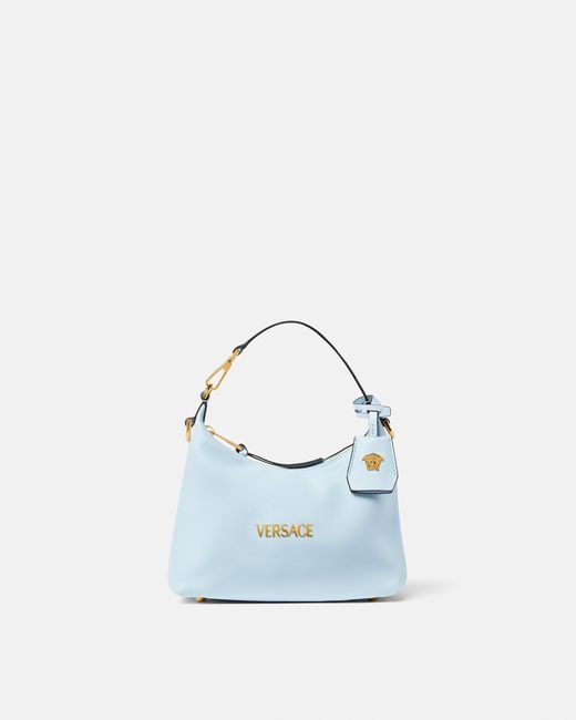 Versace Blue Tag Nappa Hobo Bag
