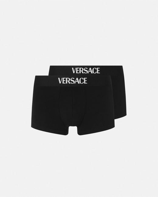 Versace Black Cotton-Jersey Trunks 2-Pack for men