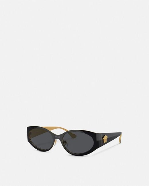 Versace White La Medusa Oval Sunglasses
