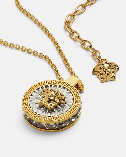 Versace White Crystal Icon Necklace for men